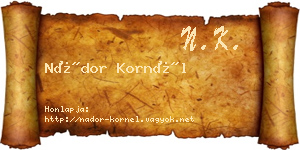Nádor Kornél névjegykártya