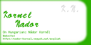 kornel nador business card