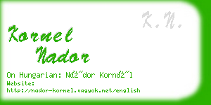 kornel nador business card